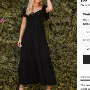 Forever Fond of You Black Swiss Dot Flutter Sleeve Maxi Dress